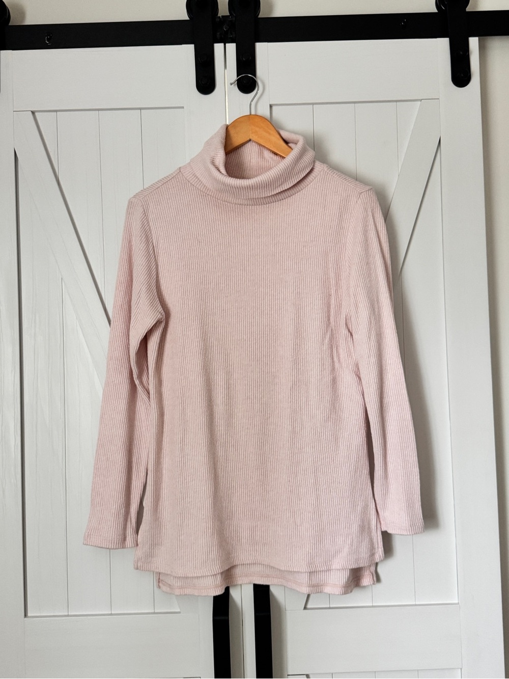 Joe Fresh Pale Pink Ribbed Turtleneck Tunic